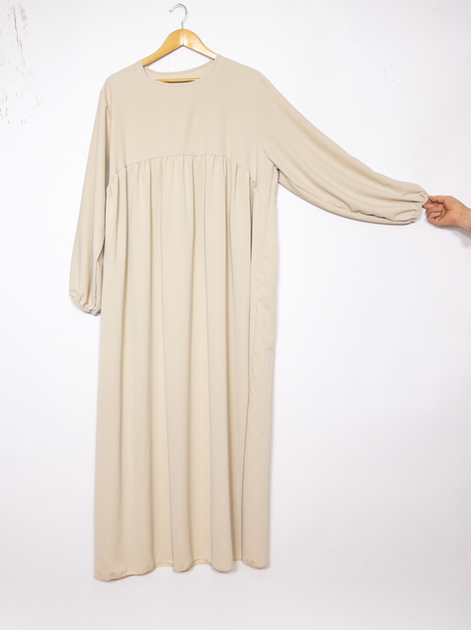 Abaya bouffante en soie de médine (3 coloris)