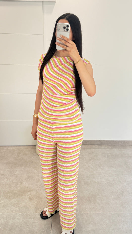 CONJUNTO A RAYAS - VERDE