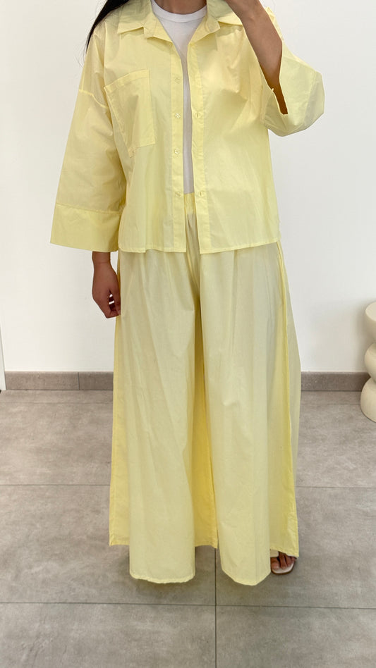 ENSEMBLE PANTALON EN COTON - JAUNE