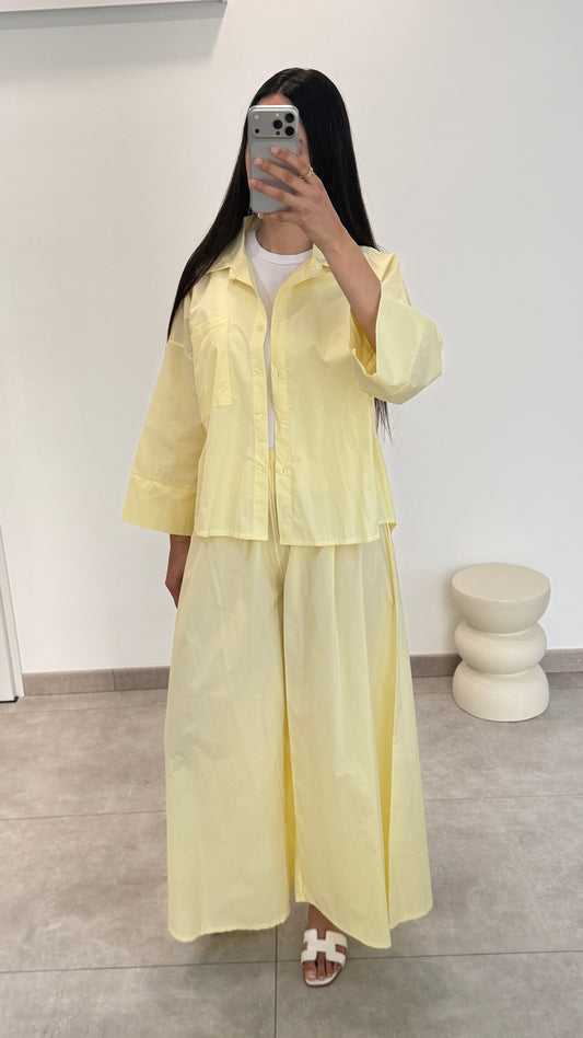 ENSEMBLE PANTALON EN COTON - JAUNE