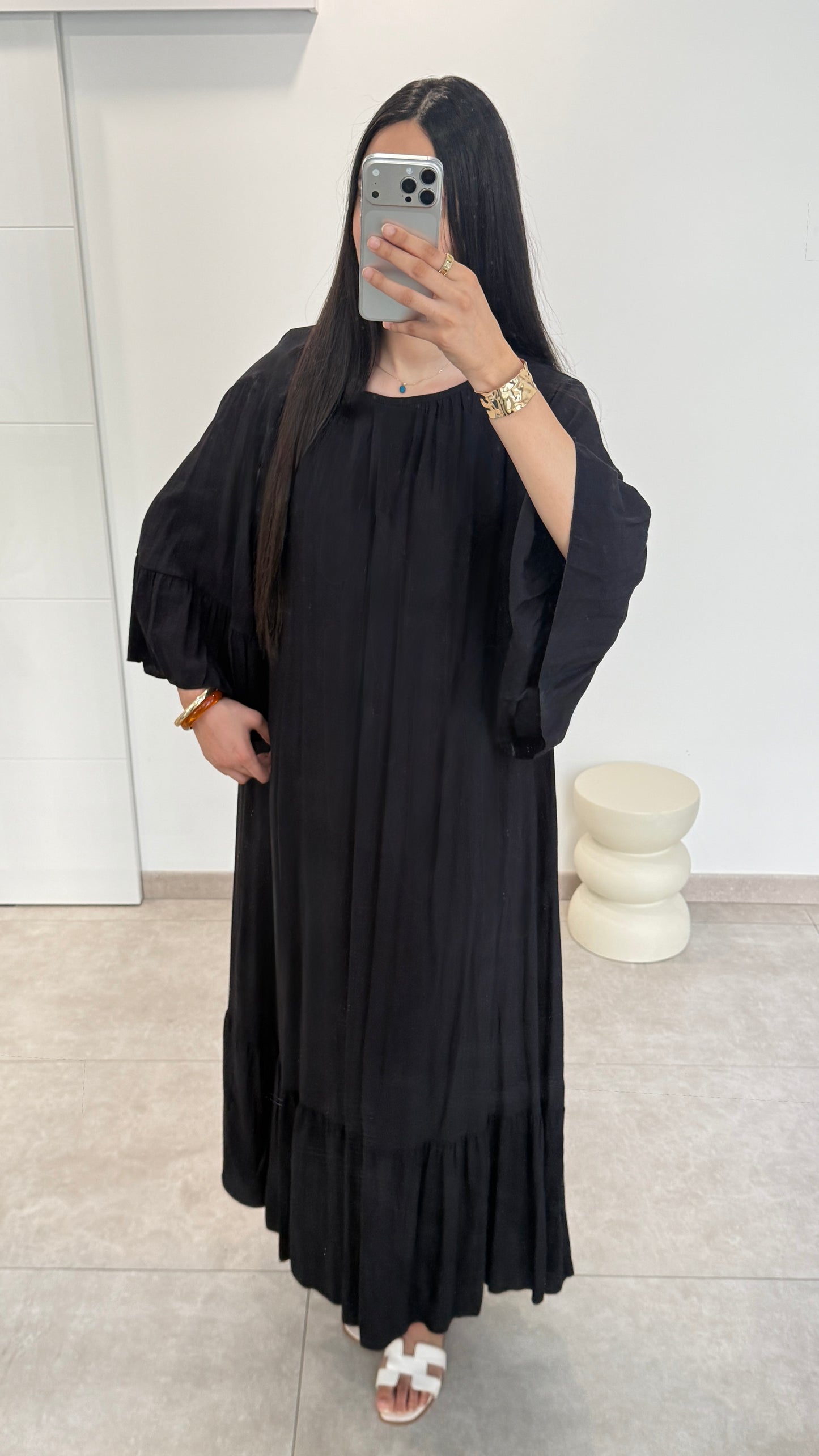 ROBE ÉVASÉ - NOIR