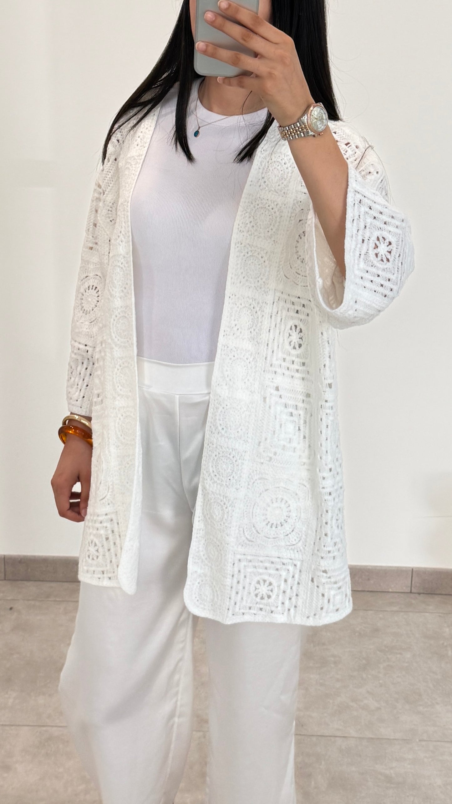 GILET CROCHET - BLANC
