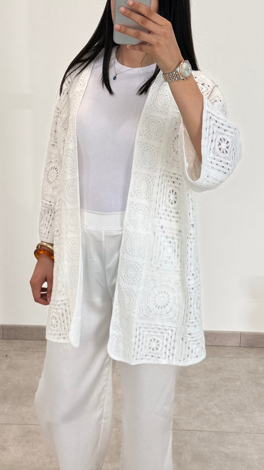 GILET CROCHET - BLANC