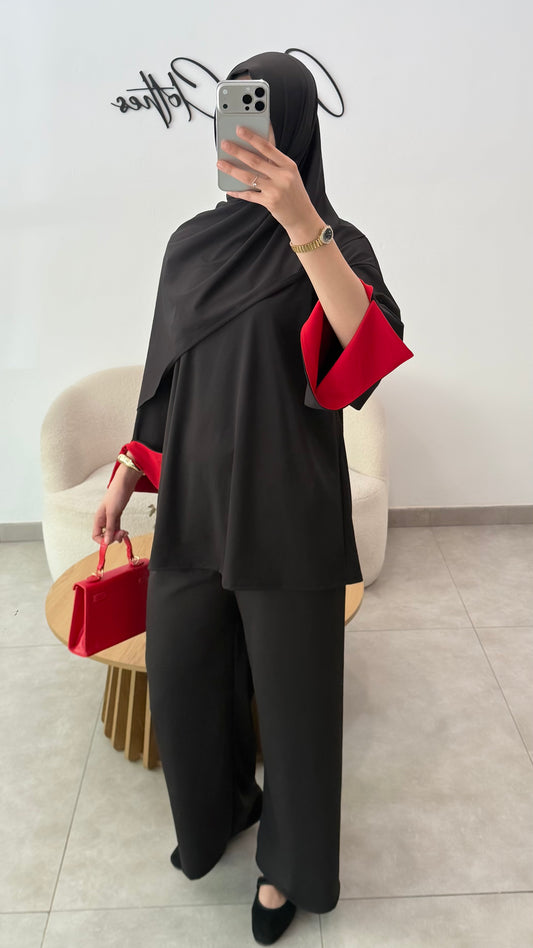 TWO-TONE BURKINI 3 PIECES - TAUPE/YELLOW