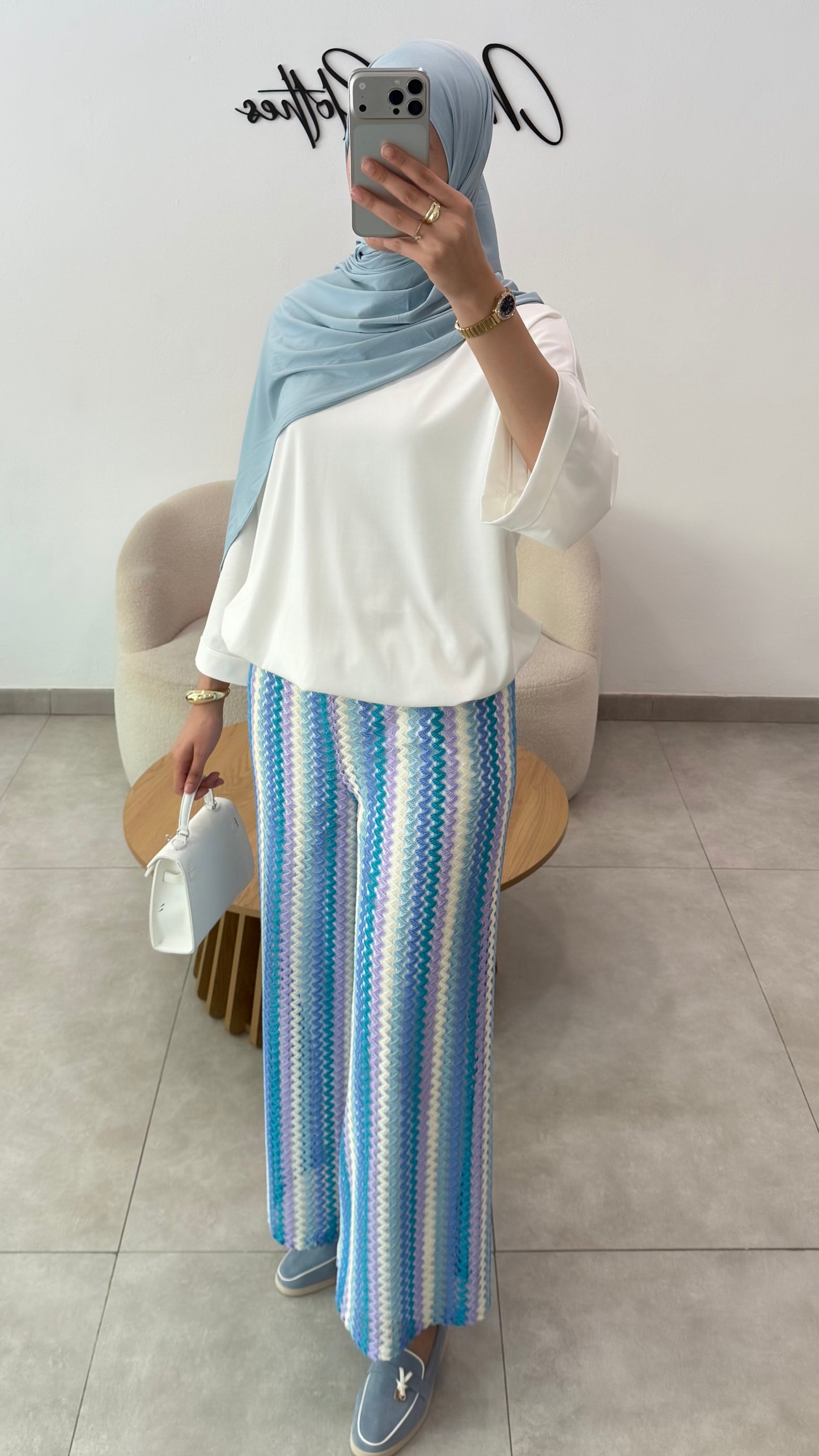 PANTALON CROCHET - BLEU