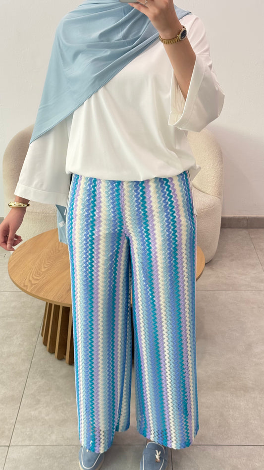 PANTALON CROCHET - BLEU
