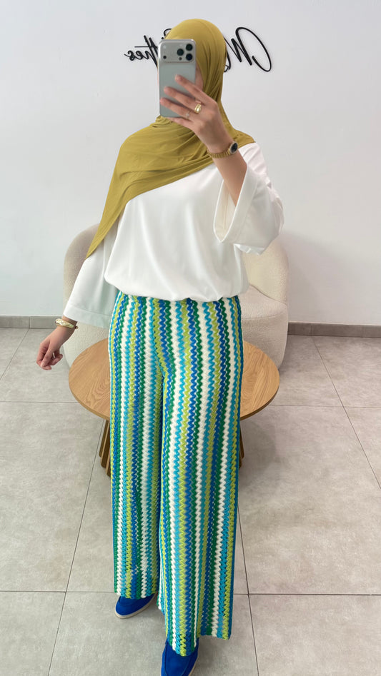 PANTALON CROCHET - VERT
