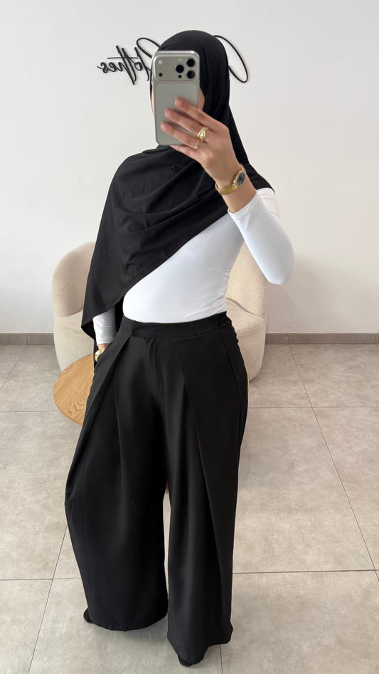 PANTALON BALLON À PLIS - NOIR