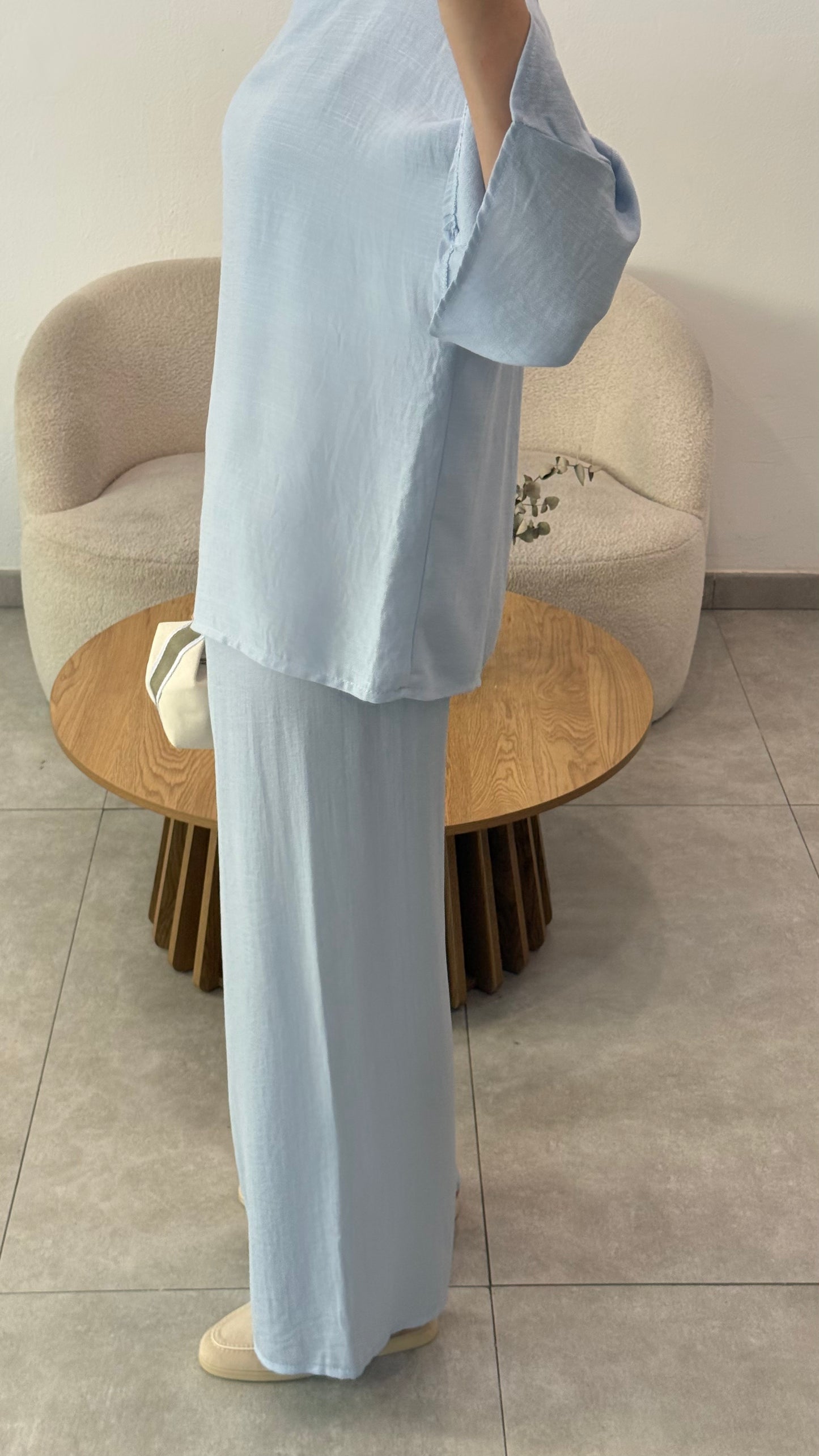 CONJUNTO EFECTO LINO - AZUL
