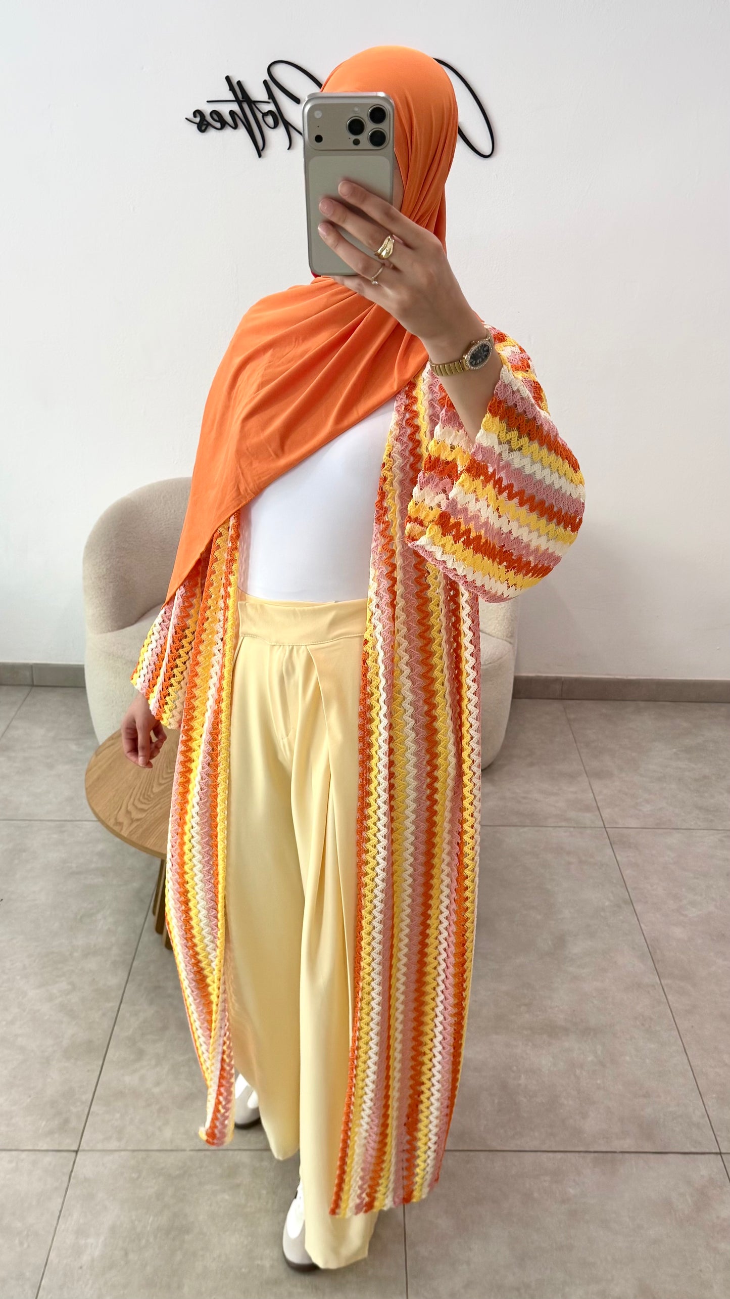 CROCHET KIMONO - ORANGE