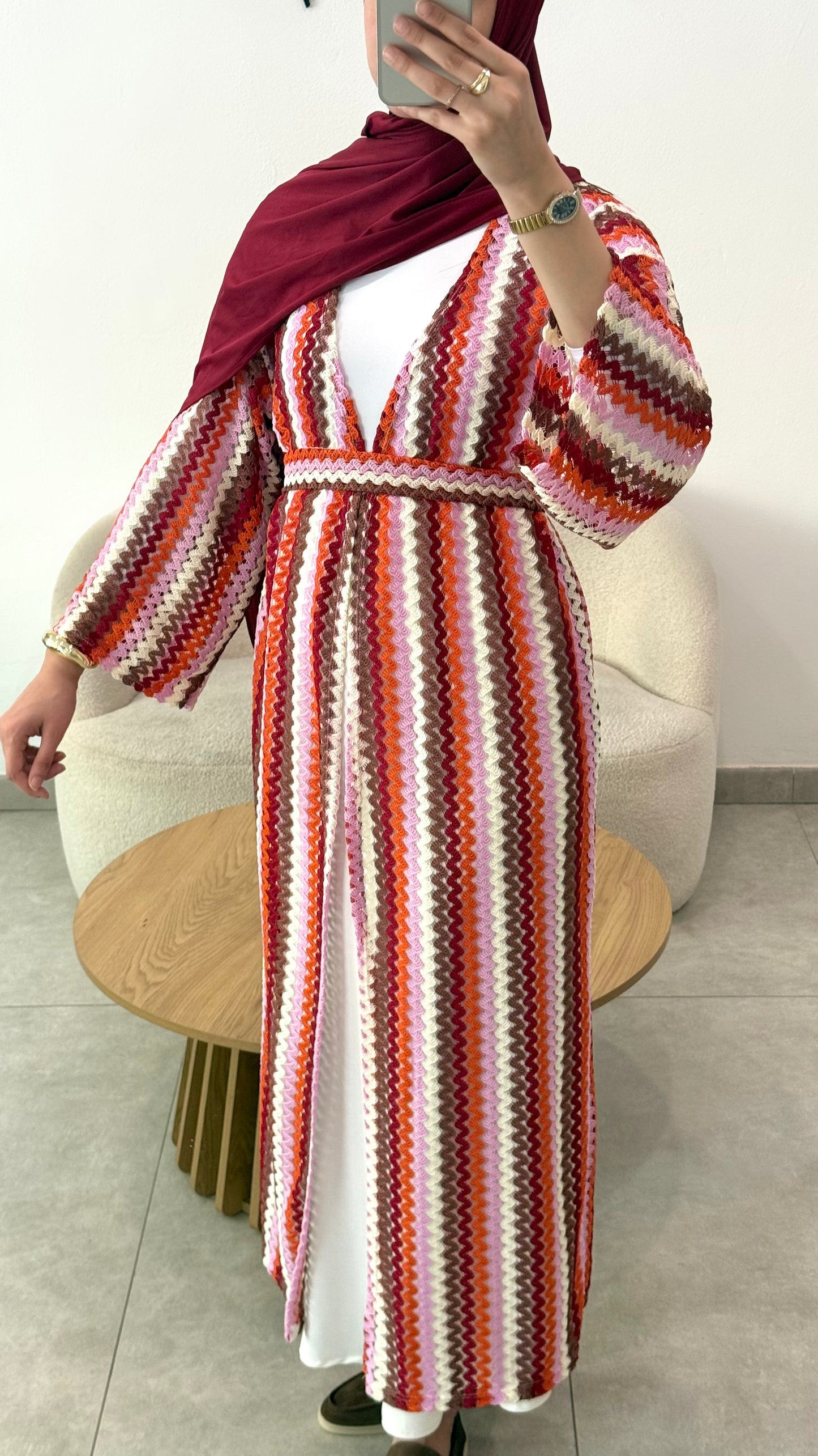 KIMONO DE GANCHILLO - ROJO