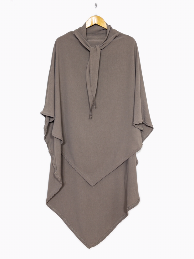 Khimar soie de medine taupe