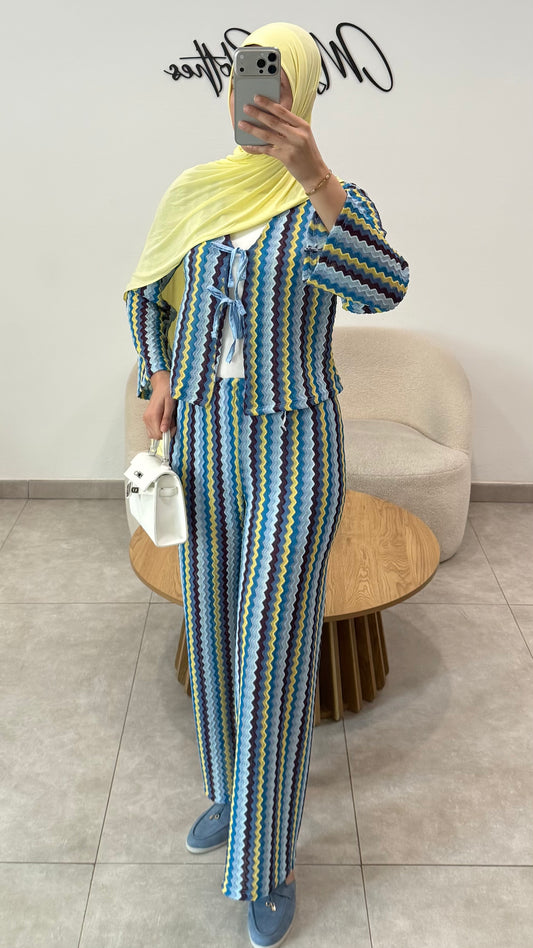 ENSEMBLE CROCHET - BLEU