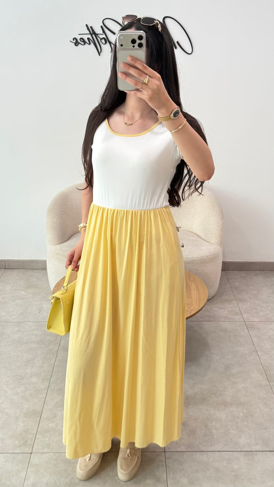 ROBE BI MATIÈRE - JAUNE