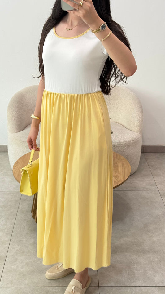 ROBE BI MATIÈRE - JAUNE