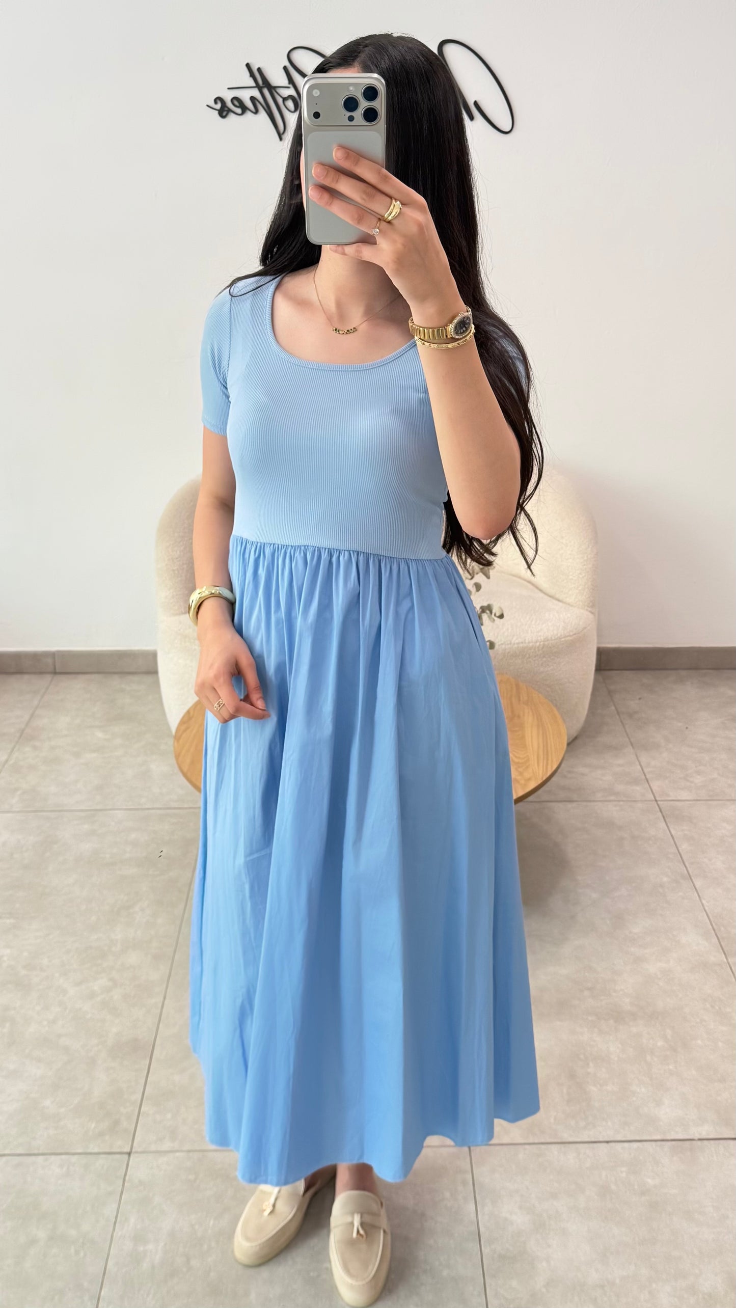 ROBE BI MATIÈRE - BLEU