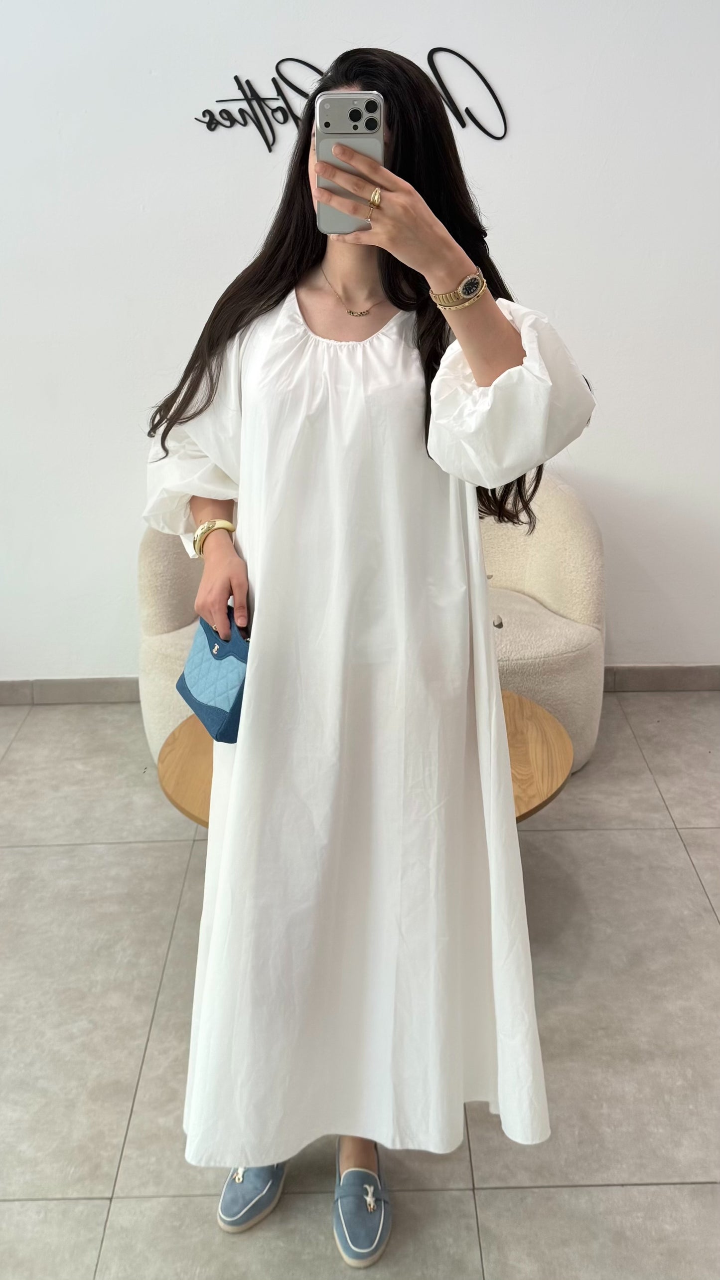 ROBE ÉVASÉE - BLANC
