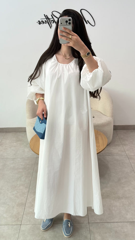 ROBE ÉVASÉE - BLANC