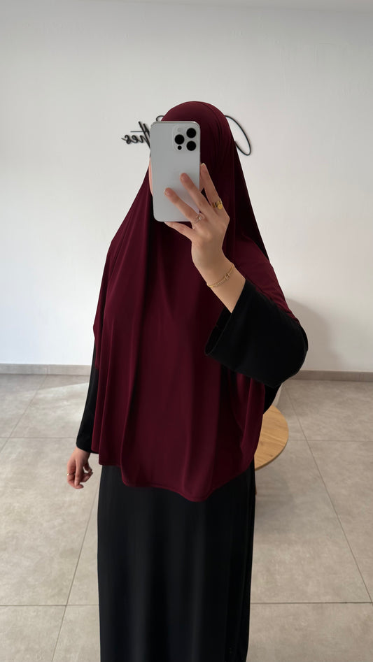 KHIMAR EN JERSEY PREMIUM BORDEAUX
