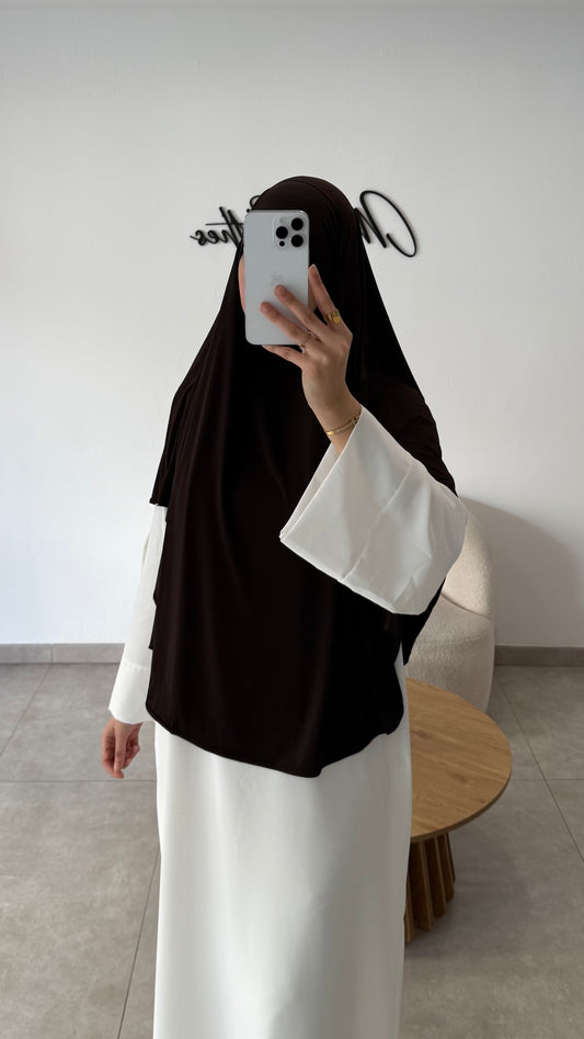 KHIMAR EN JERSEY PREMIUM MARRON