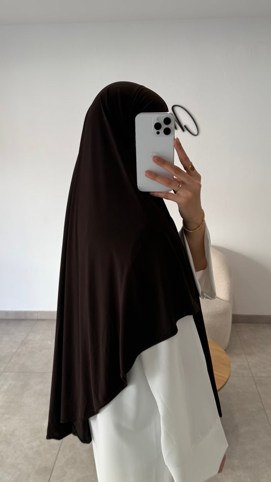 KHIMAR EN JERSEY PREMIUM MARRON