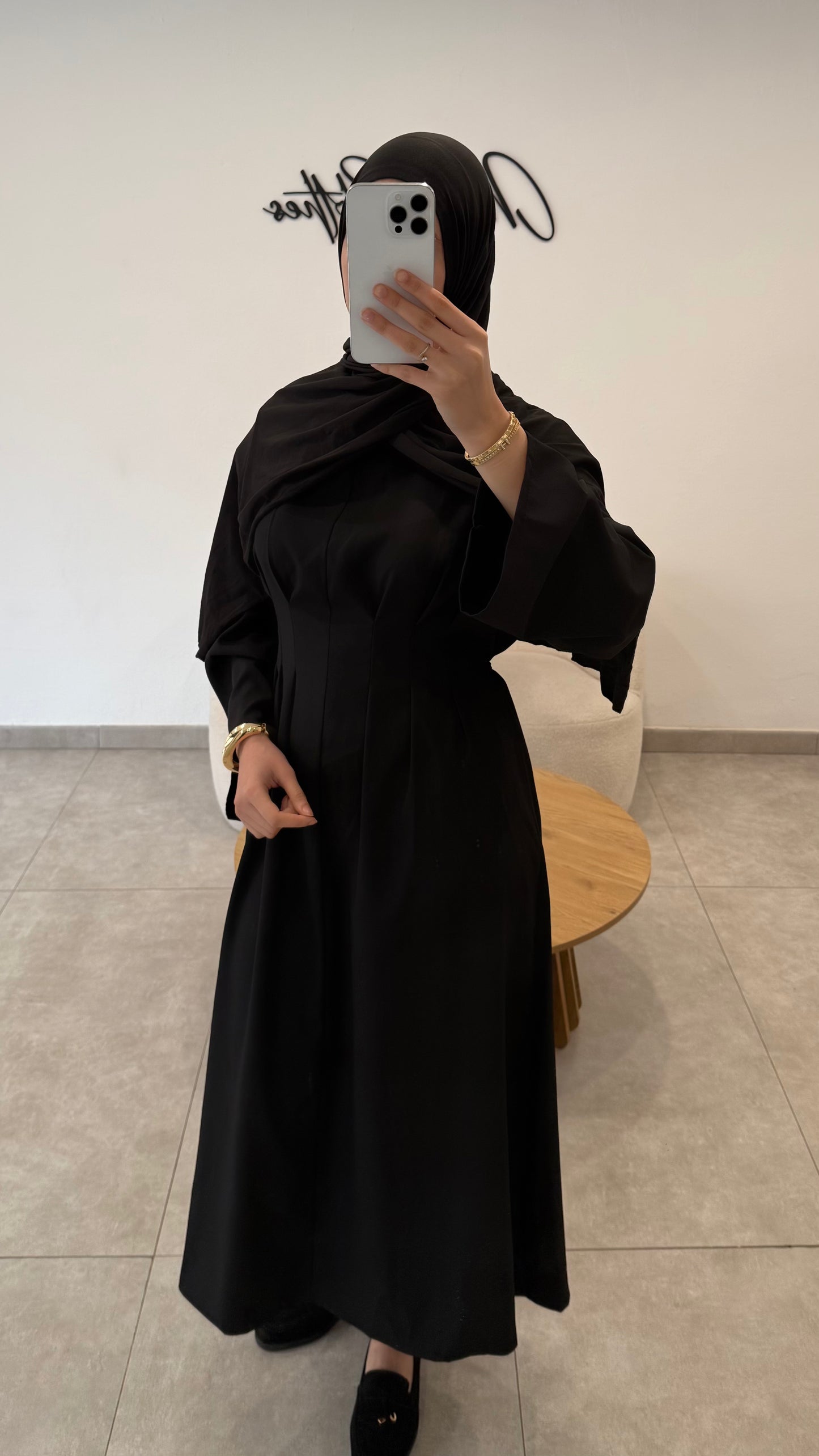 ROBE AMPLE CEINTRÉ NOIR