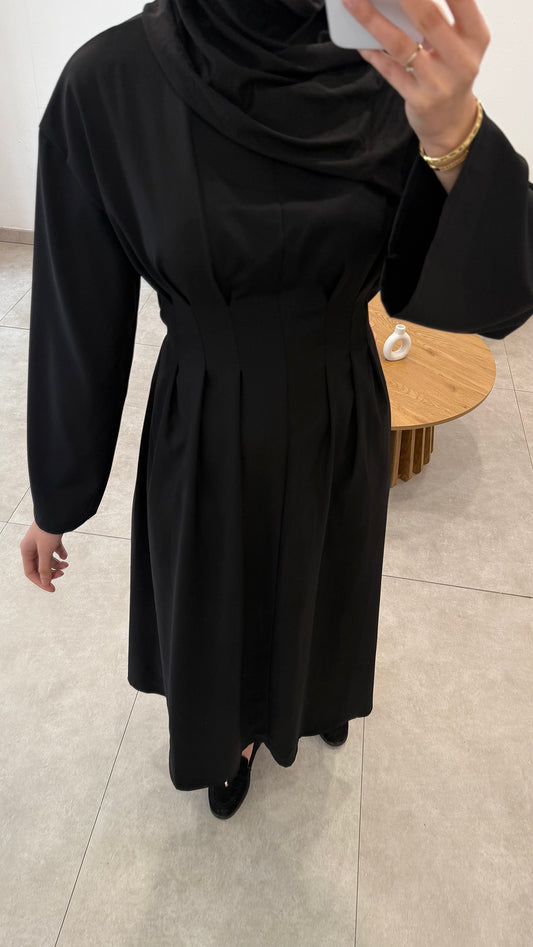 ROBE AMPLE CEINTRÉ NOIR